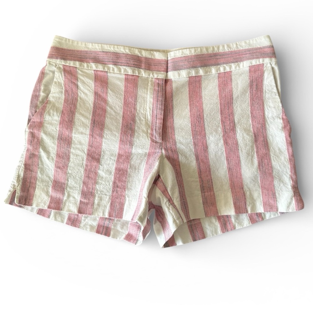 LOFT Pink and White Striped Women's Cotton Shorts